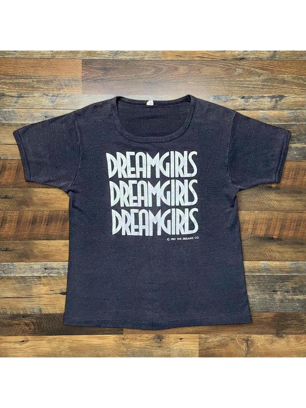 Vintage 80s Womens Dream Girls Musical Black T-Shirt Size Large.